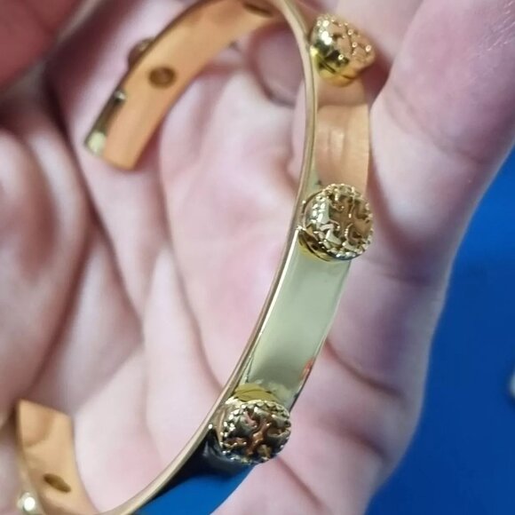 (SOLD)Tory Burch Gold Tone Bangle Cuff Bracelet - Picture 4 of 8